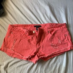 Distressed pink Forever 21 shorts